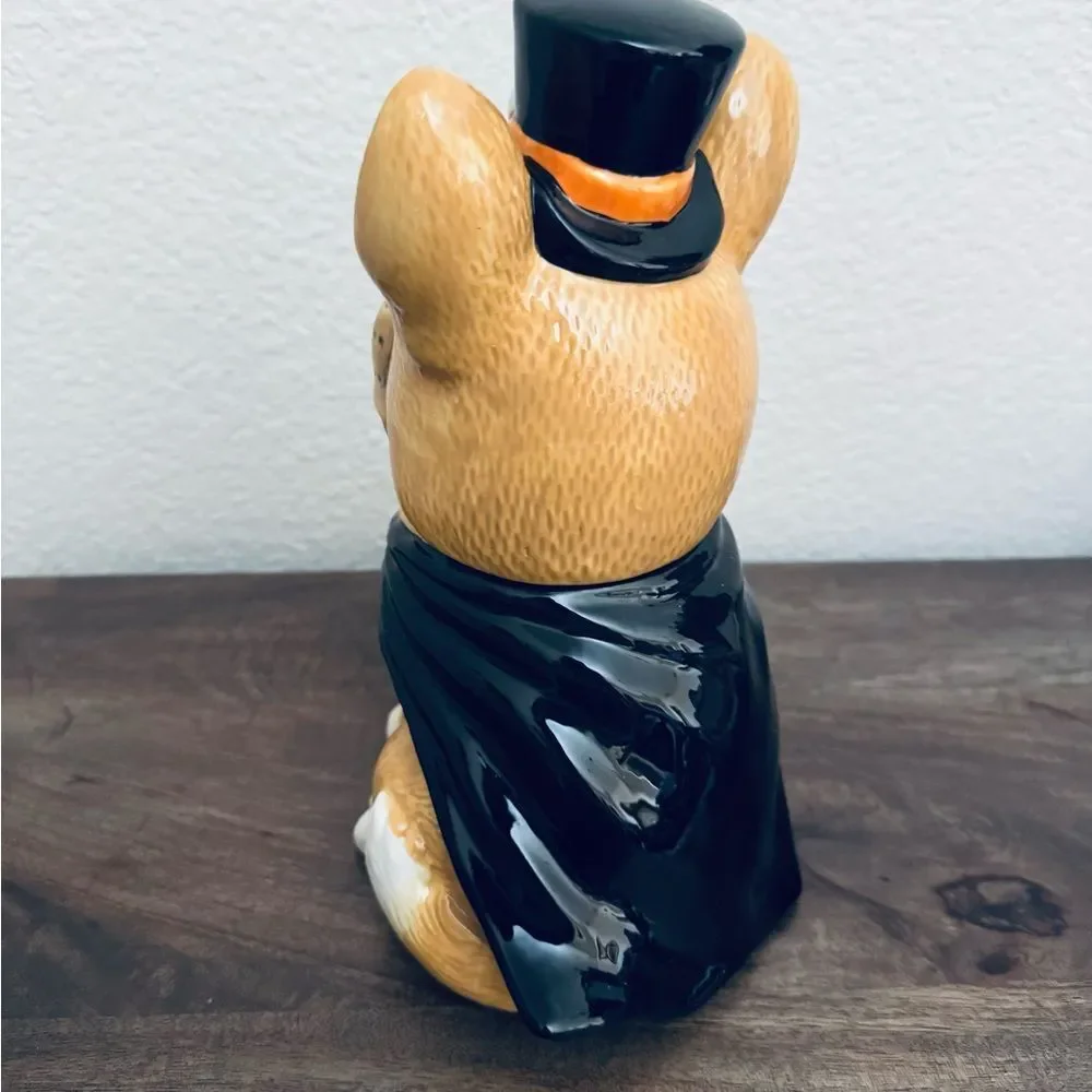 Ceramic Halloween Frenchie Dog Cookie Jar Treat Jar Kitchen Canister